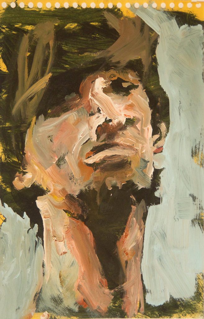 o.T., Öl auf Papier, 29,7 x 42 cm, 2016