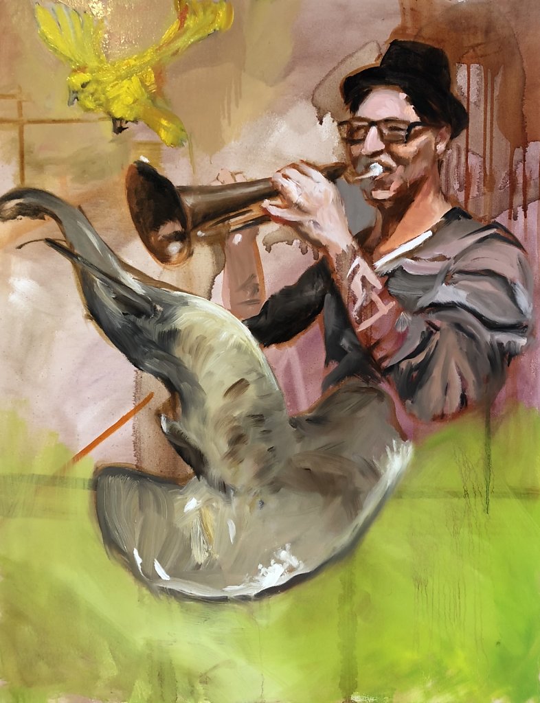 o.T., Ölfarbe auf Leinwand, 100 x 80 cm, 2018