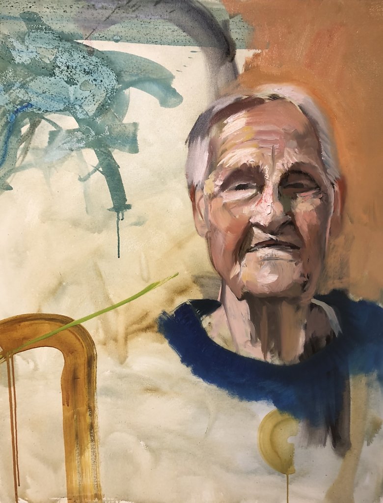 o.T., Ölfarbe auf Leinwand, 100 x 80 cm, 2018