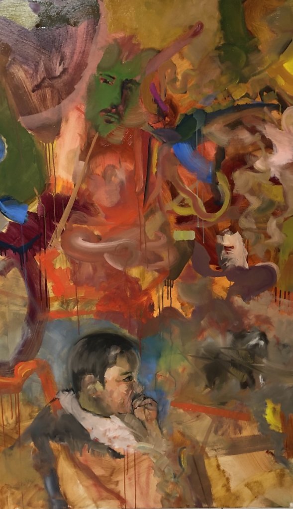o.T., Ölfarbe auf Leinwand, 160 x 100 cm, 2018
