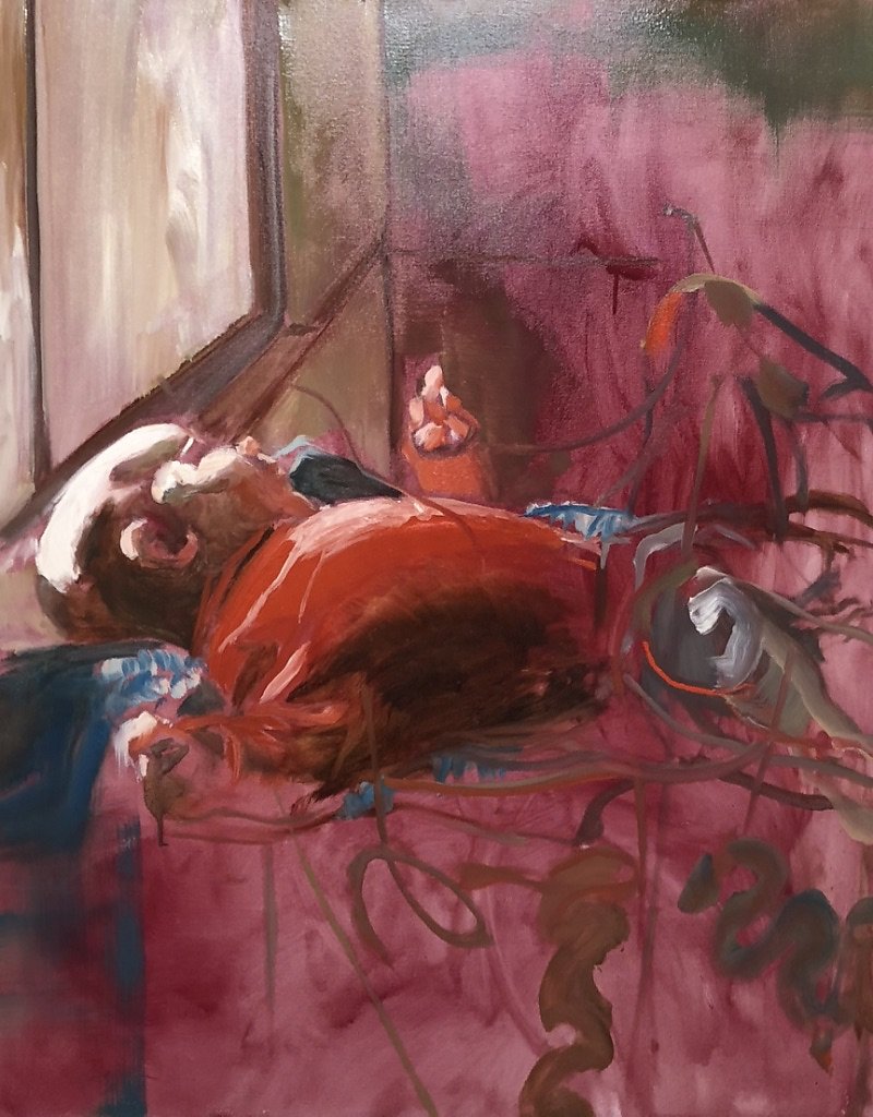 o.T., Ölfarbe auf Leinwand, 100 x 80 cm, 2018