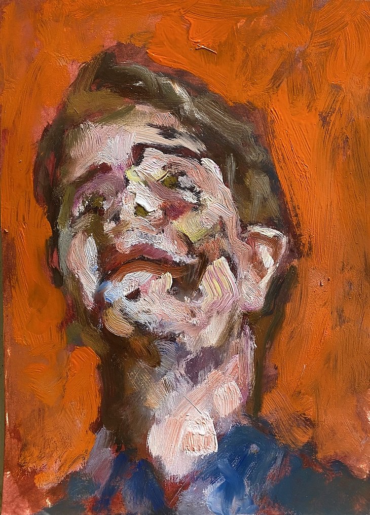 o.T., Öl auf Papier, 29,7 x 42 cm, 2021