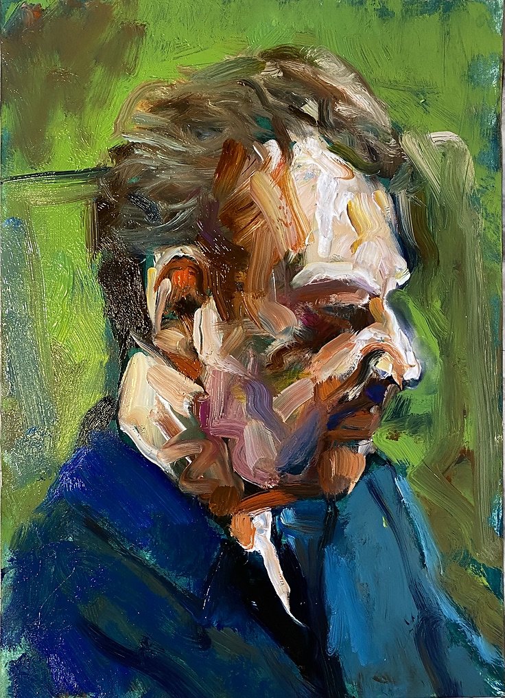 o.T., Öl auf Papier, 29,7 x 42 cm, 2021