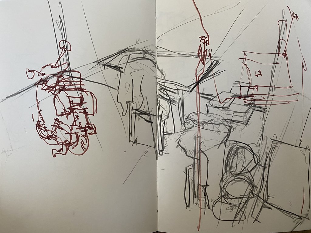 o.T., Grafit und Filzstift auf Papier, 2021